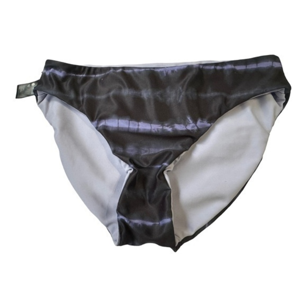 Zella Girl’s Black Tie Dye Striped Reversible Hipster Bikini Swimsuit Bottoms 16
